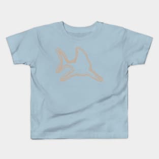 Paleolothic Style Tribal Shark Pattern Midtone Beige and Aqua Blue Kids T-Shirt